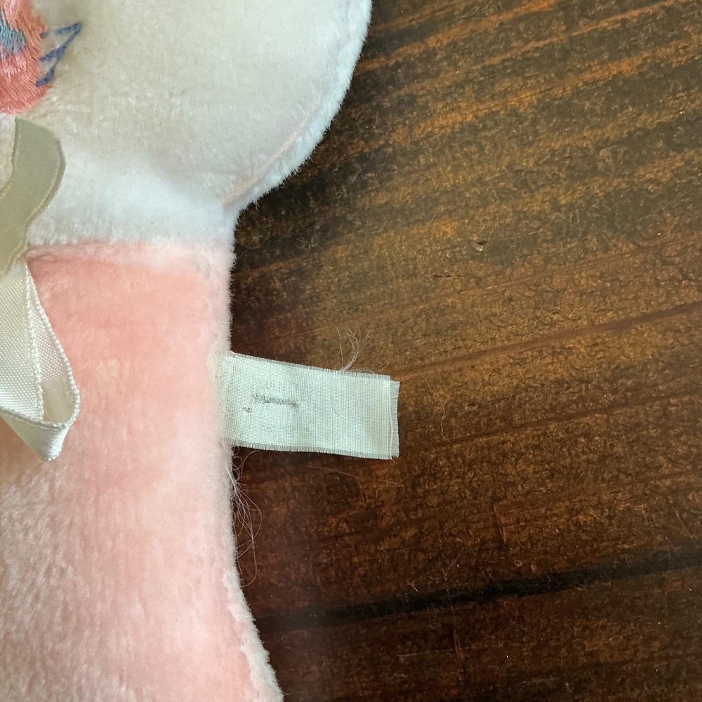 Vintage Beatrix Potter Jemima Puddle Duck Plush Baby Rattle Pink Embroidered - Picture 3 of 5